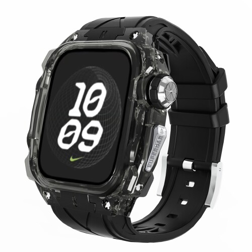 YiMingSun Apple Watch用入れもの Apple Watch Series 10 46粍用バンパー入れもの付き添い人 手ごわいなメンズ御前上等澄み切った保護すること メンズ 手ごわいな入れもの バンパーApple Watch 運動競技ダンス楽隊iWatch Series 10 46粍耐衝撃 (black)