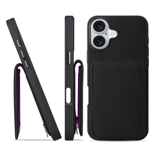 HANATORA for iPhone 16Plus 入れもの バンパー型 本革 スマホケース スマホ 歌留多衣嚢 照明ランプ ストラップ 付き添い人 シュリンクカーフレザー 黒いこと SCPG-16Plus-Black 差し上げ物 生まれ落ちる日 女