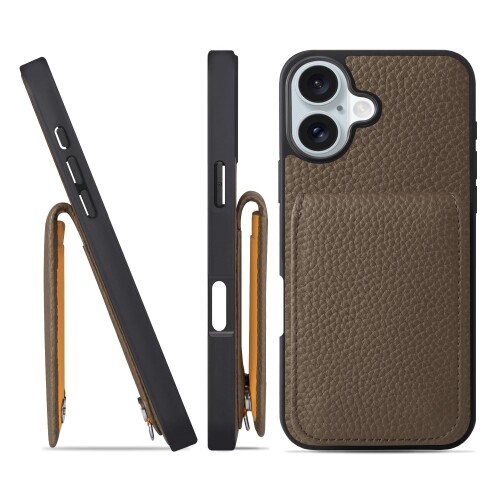 HANATORA for iPhone 16Plus 入れもの バンパー型 本革 スマホケース スマホ 歌留多衣嚢 照明ランプ ストラップ 付き添い人 シュリンクカーフレザー トープ SCPG-16Plus-Taupe 差し上げ物 生まれ落ちる日 お上さん