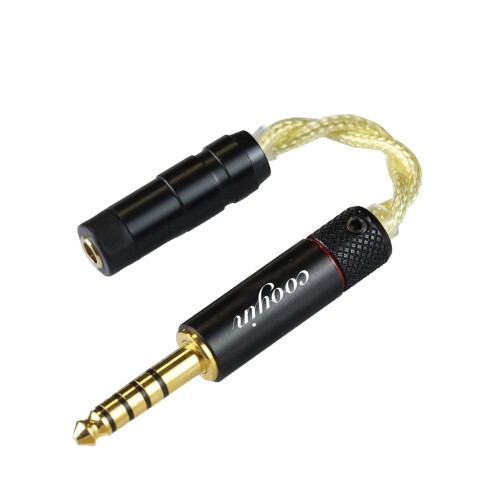 cooyin 変換ケーブル イヤホンジャック 変換 4.4mm（オス）- 3.5mm（メス） Litz Wire 銀メッキ単結晶銅導体 金メッキ イヤホン・ヘッドホン、アンプ、オーディオプレーヤー等に適用