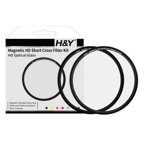 H&Y クロスフィルター 77mm マグネティック HD ショートクロス6 フィルターキット マグネット式 6X クロス効果 薄枠 帯電防止 防汚 撥水 防傷 SC6-77|まばし商店