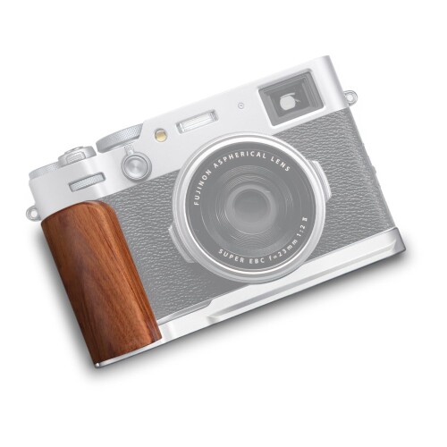 Iborrys 高級実木 カメラグリップ 、 対応 FUJIFILM 富士 X100VI カメラ 、 専用 L型クイックリリース プレート 職人手作り プレミアムレトロ天然 木製ハンドル(砂漠鉄木銀板)|まばし商店