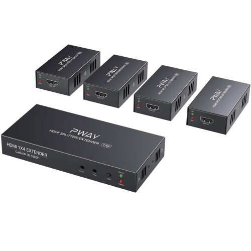POC HDMIエクステンダー ローカルエリアネットワーク 3D振りあてる器 4最終生産物 引き延ばしなし60m釣り合い伝える異なり伝わらす HDMI スプリッター 取りひろげる機 送受信機書き割り 振りあてる4台 4画面 エクステンダー 1080@60サイクル PW-HT226P4-IR-JP