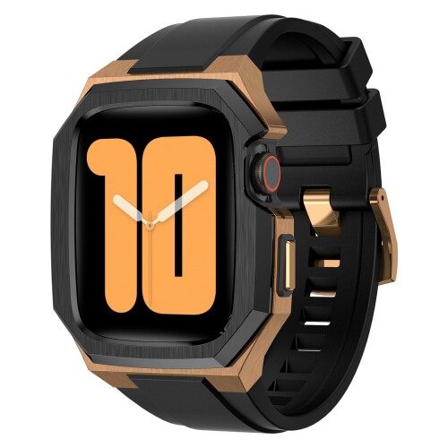 BinGeLi 互換性のある Apple Watch ダンス楽隊 44粍 45粍 46粍 49粍 ステンレス鋼鋼 入れもの付き添い人 牢固たるなメンズ フッ素ゴムベルド 押し並べて型 運動競技 Series 9/8/7 45粍 SE2/6/5/4/SE 44粍 Ultra 49粍 10/46粍相応う 耐衝撃性 落