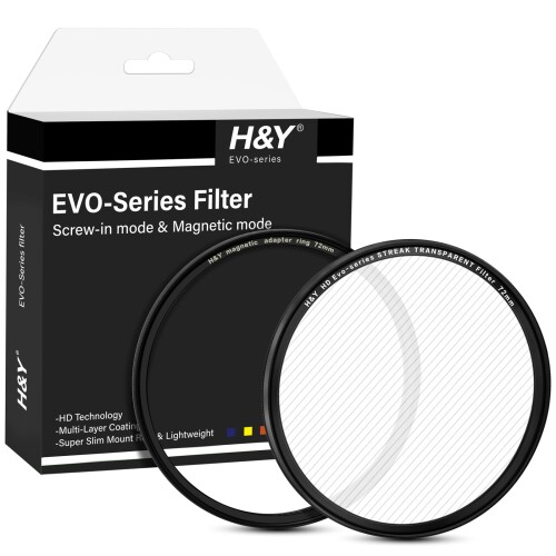 H&Y ストリークフィルター 72mm EVO ストリークトランスペアレント マグネット式 ねじ込み式両対応 ライン状にフレアを描出 EST72｜まばし商店