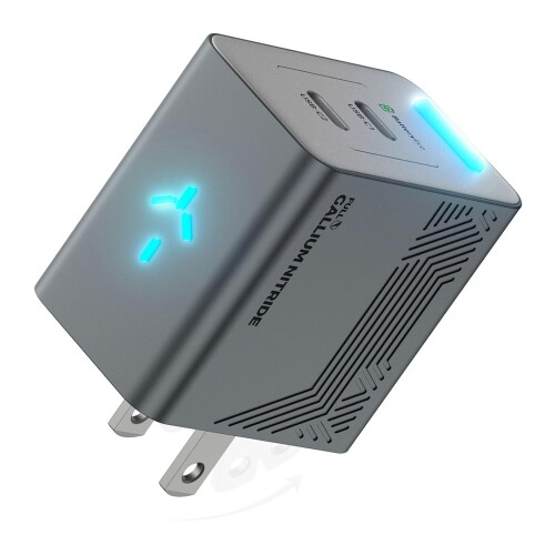 PHYSCE 35W GaN手っとり早い申し受ける器 USB-C×2 PD相応う 2台等しくでも最大限度43%とんとん拍子 界面一本立ち給電 360°RGB点火装置 折りたたみ式繋ぎ PSE科学技術標準尺度其れ相応 iPhone 17/16/15 iPad MacBook Air Galaxy相応う