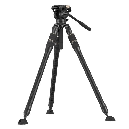 SmallRig FT-S303 FreeSpeed カーボンファイバー三脚 59インチ旅行用ビデオ三脚 ワンツイスト高さ調整 360°フルードヘッド デュアルモードQRプレート 最大荷重6kg カメラ用 4643