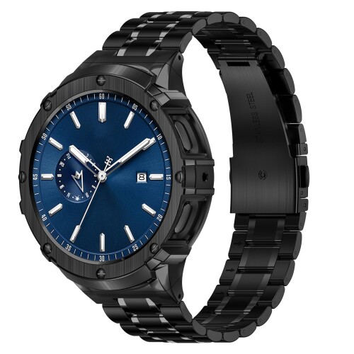 (SUPLINK) for Samsung Galaxy Watch 5/ 4 /Watch 6 ダンス楽隊 44粍，原則として 金属元素入れもの 取り替えっこダンス楽隊ステンレス鋼鋼 合わせる能力のある，相応う Samsung Watch 5 4 6 Band 男用 （黒いこと）