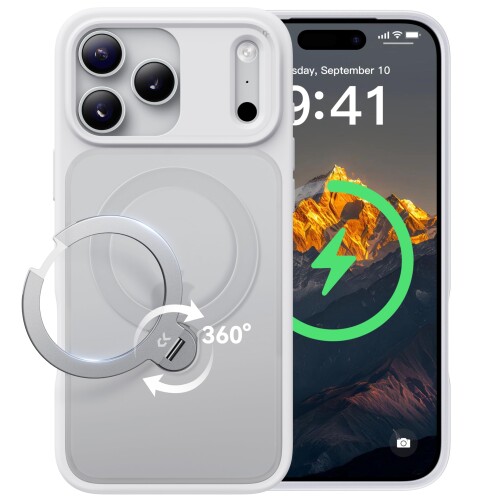 CASEKOO iPhone 17 Pro Max 用 ケース MagSafe対応 米軍MIL規格 360°全方向耐衝撃 最大25W急速充電対応 指紋防止/マット仕上げ/黄変防止/半透明 ラップホール付き ワイヤレス充電対応 いphone17promax 用