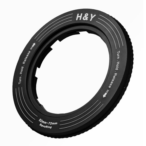 H\u0026Y ステップアップリング REVORING 52-72粍 黒いこと レボリング こし器径変換アダプタ 77粍こし器用 変数式 RS72
