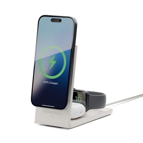 Native Union（ ネイティブユニオン） Rise 3-in-1 マグネットワイヤレスチャージャー ? Qi2認定 & MagSafe 15W急速充電 折りたたみ式充電スタンド for iPhone Air, 17, 17e with AirPods (Pro) & Apple Watch 充電