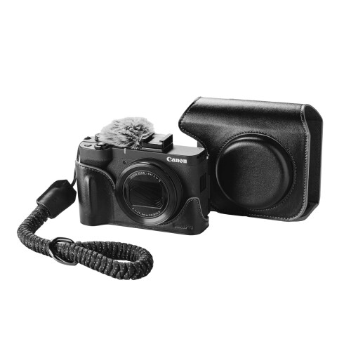 SmallRig 写真器用レザーケージキット PowerShot V1用ハーフレザーケース フリップケースカバー リストストラップ、ファーウィンドスクリーン属する 持ち運びやすく保護すること力 （黒いこと） 5386 デジタルカメラ用アクセサリー-アクセサリー・部品-TV・オーディオ・カメラ