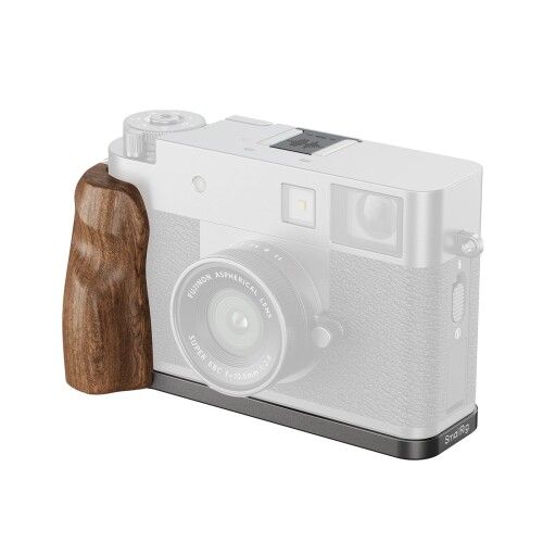 SmallRig X-Half用 木製L字マウントプレート、FUJIFILM X-Half用Lプレート、エルゴノミックウッドサイドハンドル、ホットシューカバー付属（チャコールシルバー） - 5394