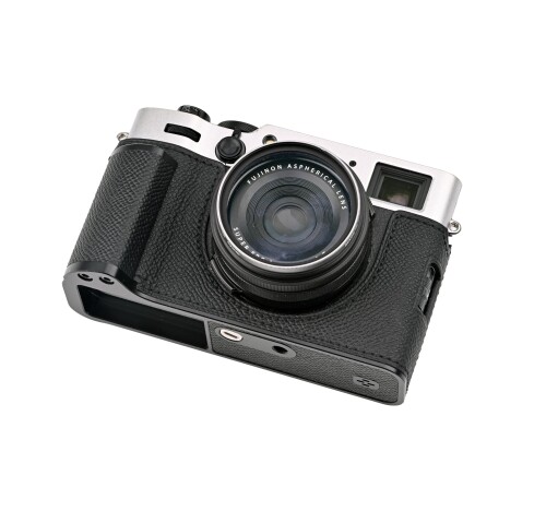 CLC handmade 相応う fuji X100VI/fuji X100VI 専用 写真機入れもの 写真機押しかぶせる 写真機御徒面子 本革 頭層牛皮本体+金属元素軍事基地一皿+手持ち部分 (Black)