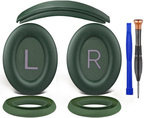 SOULWIT イヤーパッド + ヘッドバンド + イヤーパッドカバー for Bose QuietComfort 45 (QC45)/QuietComfort SE (QC SE)/New Quiet Comfort 用 ヘッドセット 交換 キット ヘッドホン 替え パッド 劣化防止 クッショ