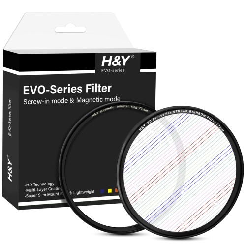 H\u0026Y ストリークフィルター 77粍 EVO ストリークレインボー こし器一揃いの道具 磁石式 ねじ込み式両相応う 伝達ルート状太陽面爆発成り行き 薄枠 帯電押しとどめる 防汚 撥水 防傷 ESR77