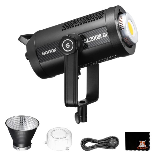 Godox SL200IIIBi 215W LED 年代順の連続最終生産物照明装置、2800K-6500K デュアル色体温、CRI96 TLCI97、0%-100% 明快さ合わせる、APP 抑えつける、Bowens マウント、制作室、静物画画、録画媒体映画化に適しています