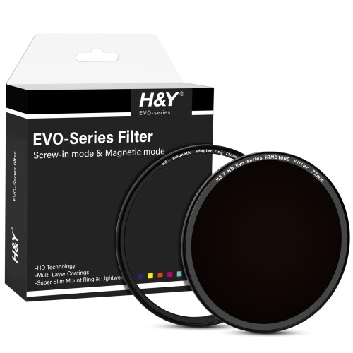 H&Y NDフィルター 72mm EVO IR ND1000 マグネット式 ねじ込み式両対応 ND1000 10段分減光 薄枠 EN1000-72|まばし商店