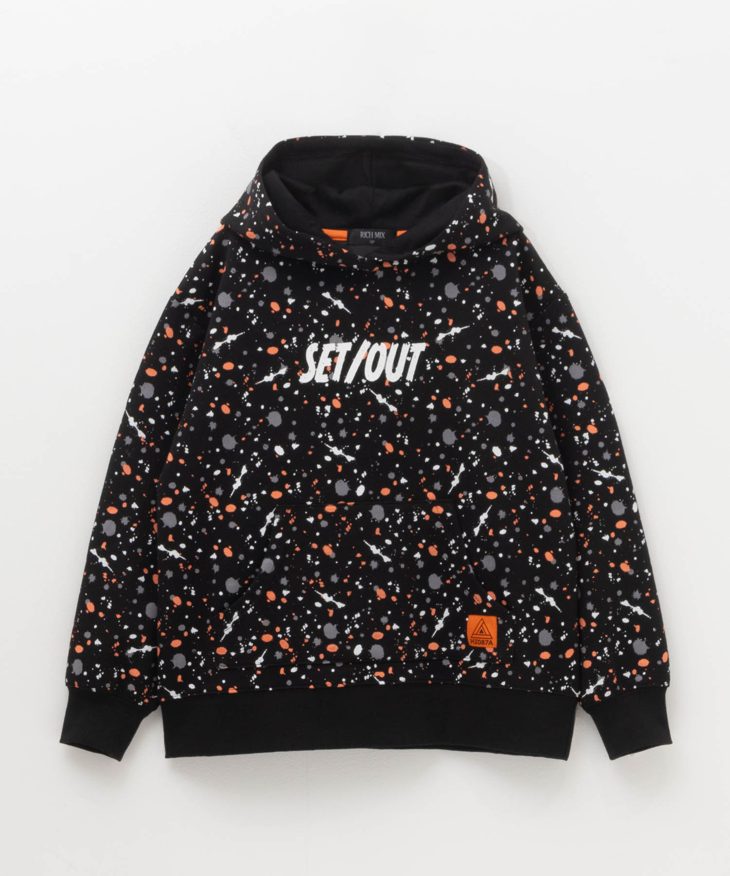 リッチミックス RICH MIX パーカー キッズ 子供服 男の子 スウェット ポンチ素材 ボーイズ トップス プルオーバー プルパーカー 飛ばしプリント ペイント [選べる福袋対象]画像