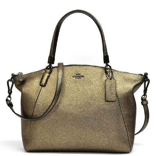 Macalpine Coach Grain Metallic Leather Small Kelsey 2way Coach Grain Metallic Leather Small Kelsey 2way Shoulder Bag 33733 Vabrs Brass