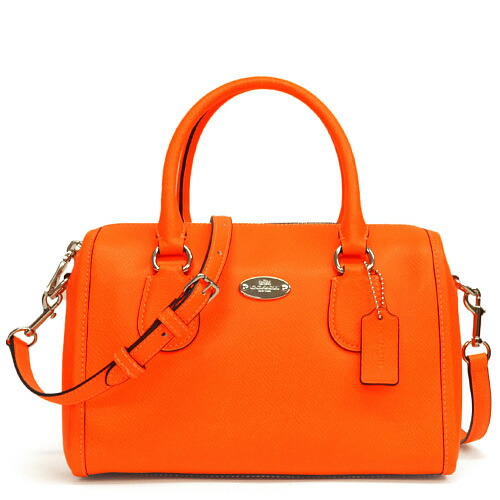 neon orange coach purse