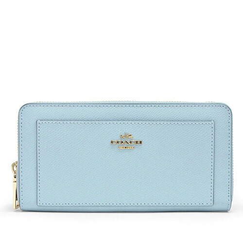 Macalpine Coach Cross Grain Leather Accordion Zip Around Coach Cross Grain Leather Accordion Zip Around Wallet Long Outlet F52648 Impbu Pale Blue