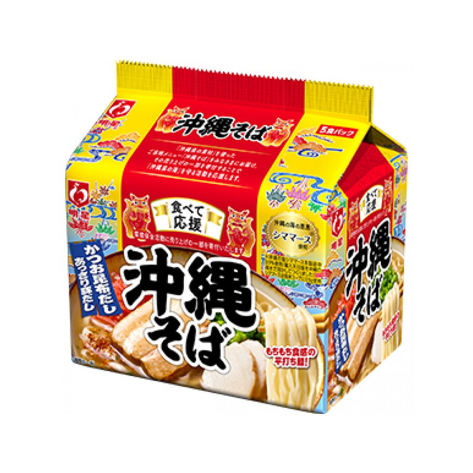 明星 食べて応援 沖縄そば 5食入り 明星食品 袋麺 シママース カツオ豚だし