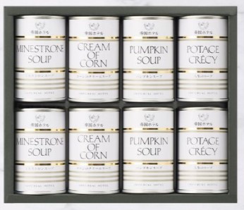 帝国ホテル スープ缶詰め合わせ 4種8缶入り ホテル グルメ プレゼント ギフト お土産 プロ スープ アソート｜Macaron 8,377円