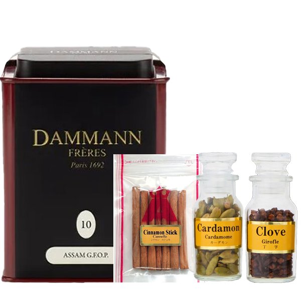 本格チャイティー手作り4点セット 茶葉30g チャイ 紅茶 手作りセット 本格的 インド スパイス フランス|Macaron