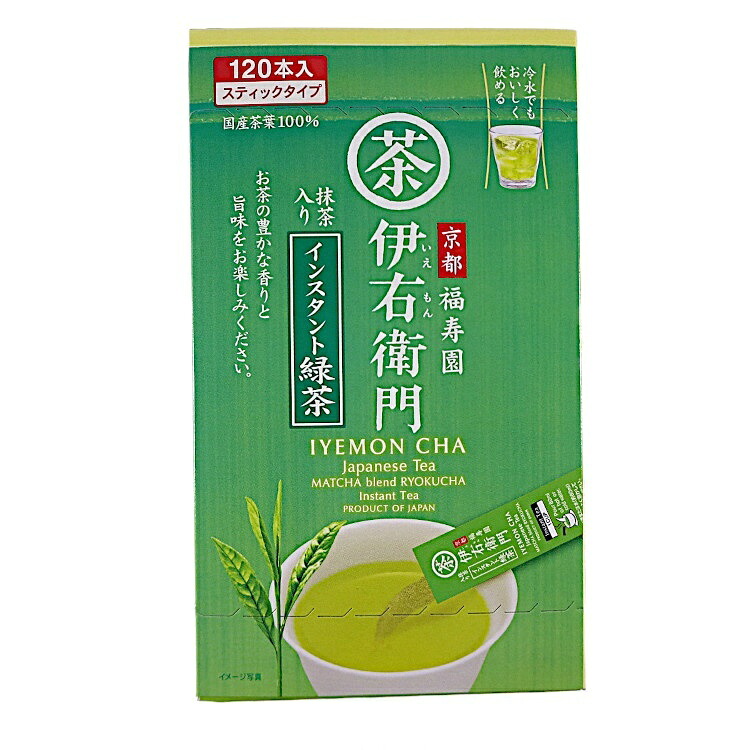 宇治の露製茶 京都福寿園 伊右衛門 インスタント抹茶入り緑茶スティック 96g 粉末茶 スティックタイプ 煎茶 持ち運び 溶けやすい 飲料|Macaron