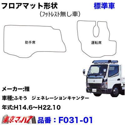 トラック用品 フロアーマット ベルティ ふそうジェネレーションキャンター H14.6〜H22.10