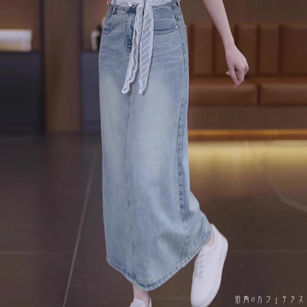 ロングスカート ペンシルスカート マキシ丈 フレア Aライン ストレート Iライン ポケット デニム かわいい 大人可愛い きれいめ カジュアル 大人 上品 おしゃれ お洒落 コンサバ系 ラフ 抜け感 レディライク ガーリー 無地 夏 30代 40代 レディース 女性用 ママ服 デート｜街角のカフェテラス 店