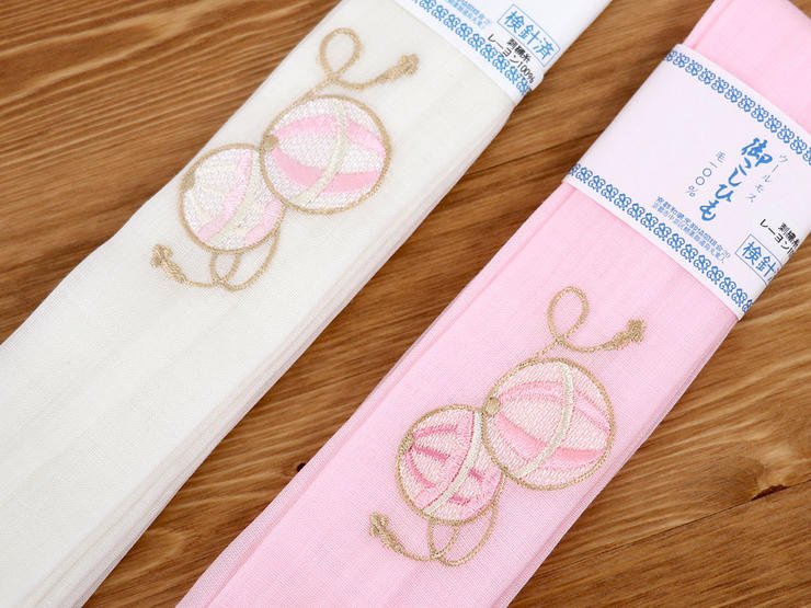 【楽天市場】[広幅] 日本製 ウールモス刺繍腰紐（全3柄/ピンク・白）単品 1本 うさぎ まり さくら 花柄 広巾 巾広 こし紐 腰ひも