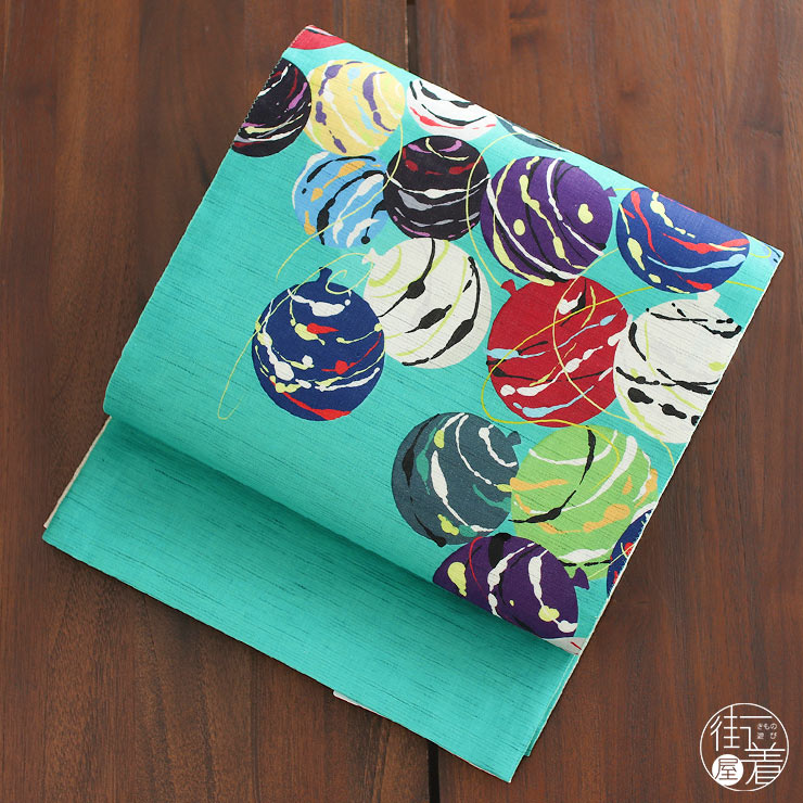 名古屋帯　カラフル 楽天市場】＼楽天大感謝祭／[夏帯] 夏名古屋帯 水風船 (麻/ミント) 麻