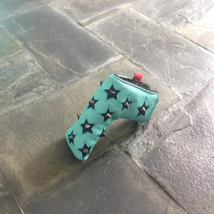 アザスゴルフ 7951 Selmo読取り書込みヘッド押し被せる Stella 溢者 T 青み Ny Pt パターカバー 合皮 皮革 スタッズ 職人の 手作り Azas Golf Selmo Head Cover 19sm Maxani Nl