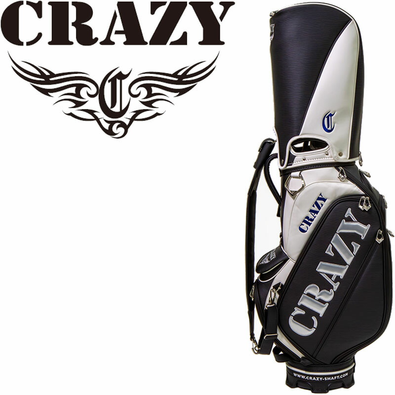 CRAZY　キャディバッグ　9.0型　3点固定　黒×金色 CRAZYキャディバッグ9.0型3点固定黒×金色