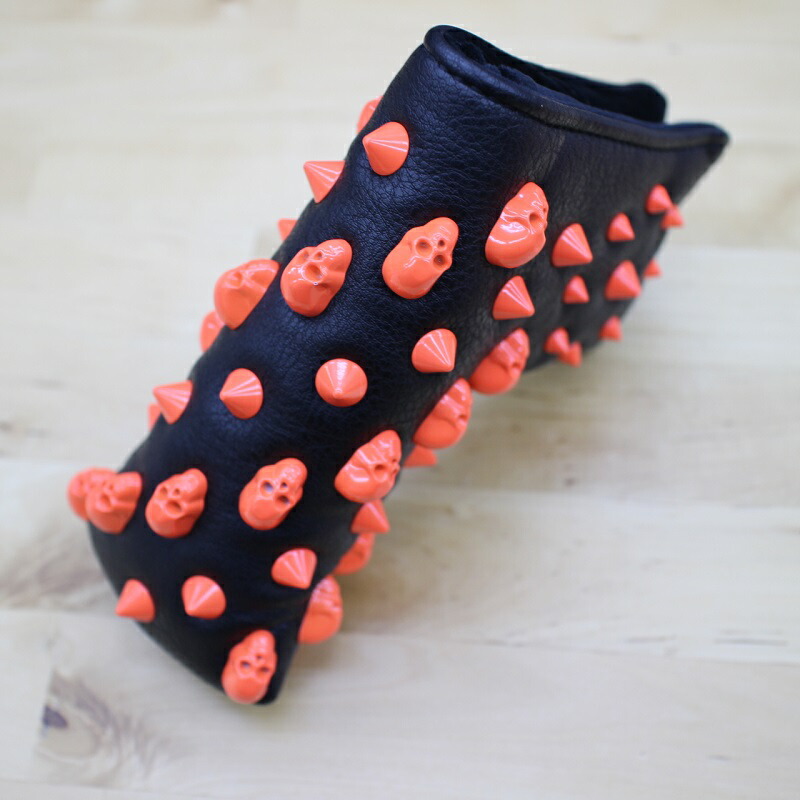 Darkness Skull Stud Golf ダークネス スカル スタッズ ゴルフ パターカバー ピンタイプ ブラック ネオンオレンジ 鋲 ドクロ かっこいい オシャレ Movilesgarcia Com