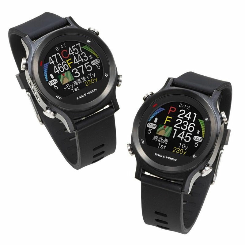 朝日ゴルフ イーグルビジョン ACE ASAHI Black EAGLE EV-933 GOLF GPSゴルフナビ VISION watch  ウォッチエース ブラック ベタピンナビ 測定器 腕時計型 防水 買取り実績 ウォッチエース