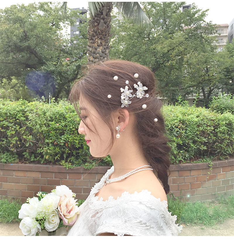メーカー在庫限り品 7vイヤリングorピアス・ヘッドドレス☆2点セット ウェディングヘアアクセサリー 