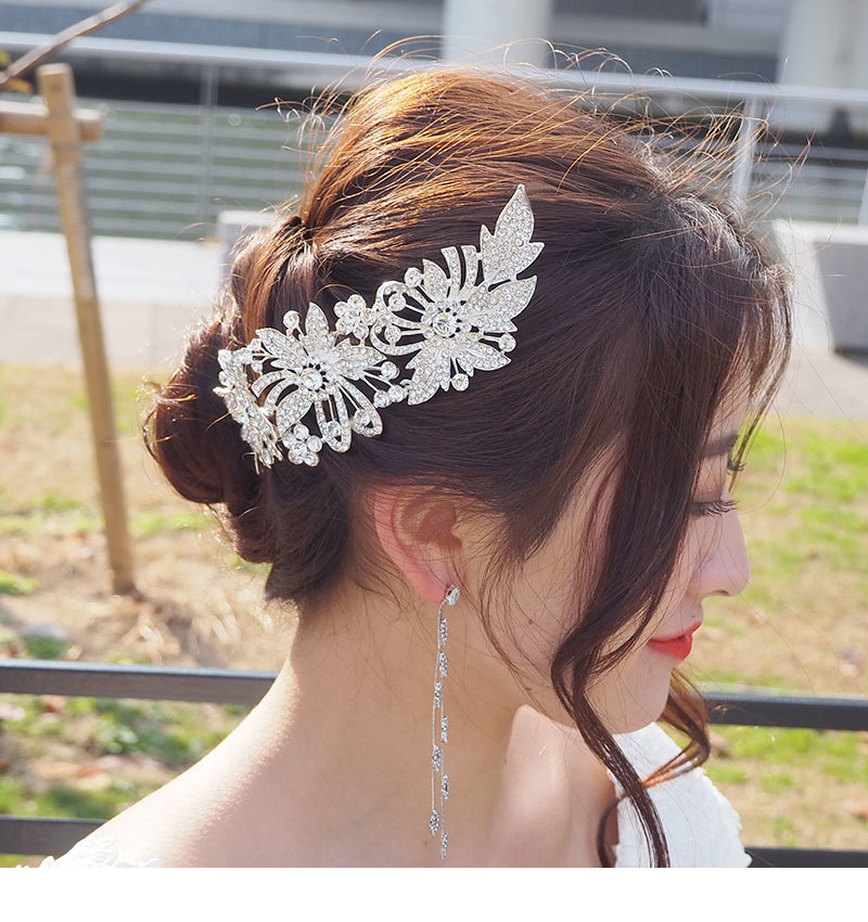 楽天市場 メール便 送料無料 コーム ヘアコーム ビジュー クリスタル フラワー ヘアアクセサリー くし 髪飾り ヘッドドレス ヘッドアクセ ウェディング 結婚式 二次会 披露宴 ブライダル お色直し ウェディング 小物 前撮り 和装 着物 浴衣 ウェディングフォト Machree