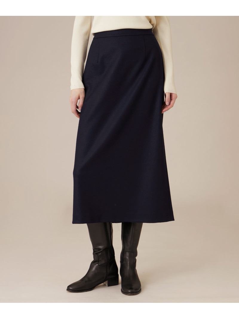 【SALE／24%OFF】ウールスムーススカート MACKINTOSH LONDON マッキントッシュ ロンドン スカート ロング・マキシスカート ネイビー ベージュ【RBA_E】【送料無料】[ Fashion]