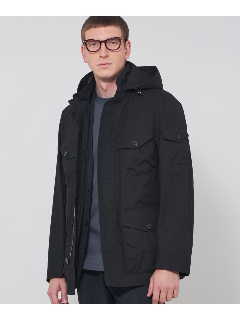 【SALE／50%OFF】【WEB・一部店舗限定】【BERWICK】メモリーストレッチフーデットブルゾン MACKINTOSH LONDON マッキントッシュ ロンドン ジャケット・アウター ブルゾン・ジャンパー ブラック ベージュ【RBA_E】【送料無料】[ Fashion]