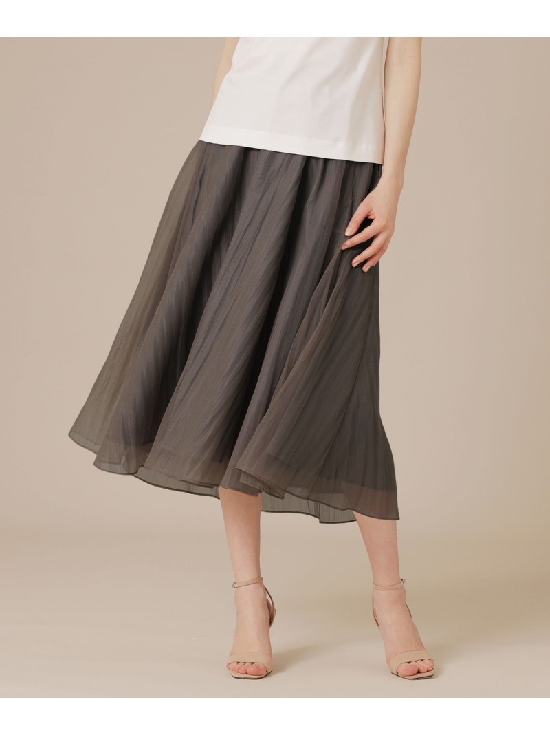 【SALE／30%OFF】エアリーリンクルスカート MACKINTOSH LONDON マッキントッシュ ロンドン スカート ロング・マキシスカート ベージュ ブラック【RBA_E】【送料無料】[ Fashion]