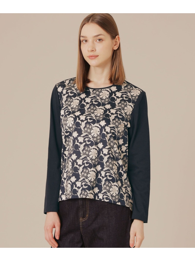 【SALE／29%OFF】【BIBURY FLOWER】オータムバイブリーコンビプルオーバー MACKINTOSH LONDON マッキントッシュ ロンドン トップス カットソー・Tシャツ グレー ネイビー【RBA_E】【送料無料】[ Fashion]