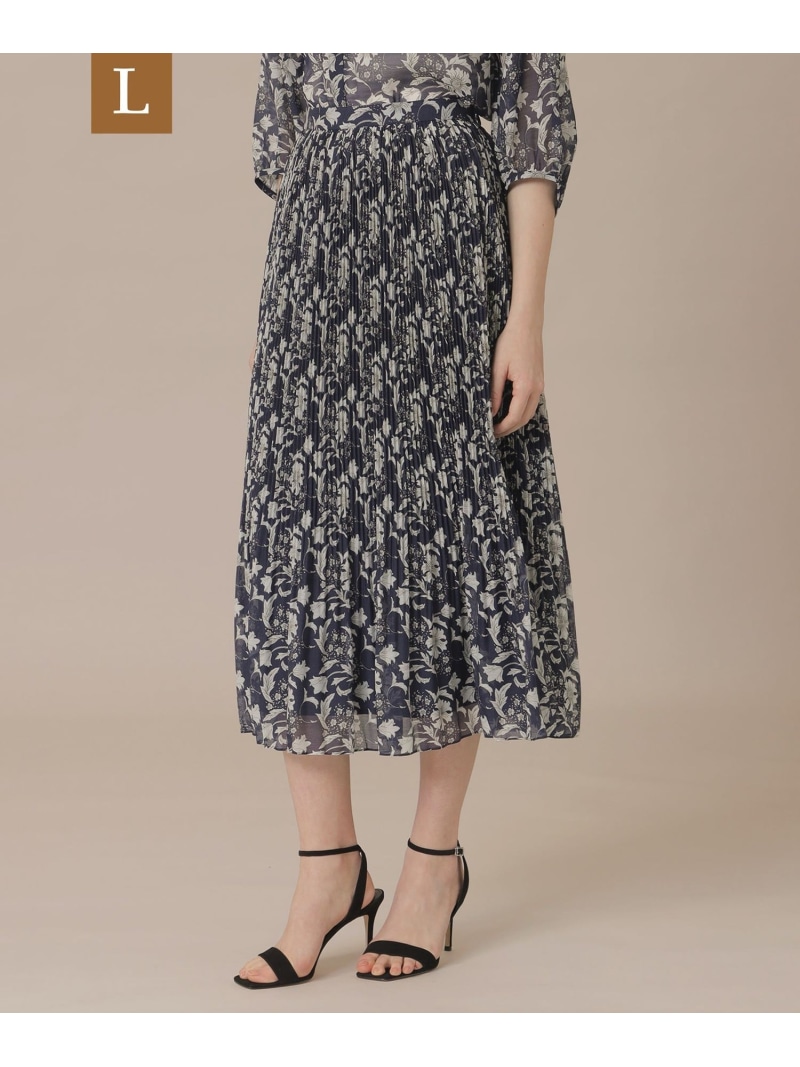 【婦人画報4月号掲載】【L】【BIBURY FLOWER】バイブリーオーガンジースカート MACKINTOSH LONDON　(L Size) マッキントッシュ ロンドン スカート その他のスカート イエロー ネイビー ブルー【送料無料】[ Fashion]