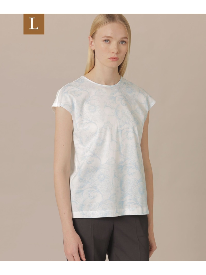 【婦人画報4月号掲載】【L】【BIBURY FLOWER】エッチングバイブリーTシャツ MACKINTOSH LONDON　(L Size) マッキントッシュ ロンドン トップス その他のトップス グリーン ブルー ベージュ【送料無料】[ Fashion]
