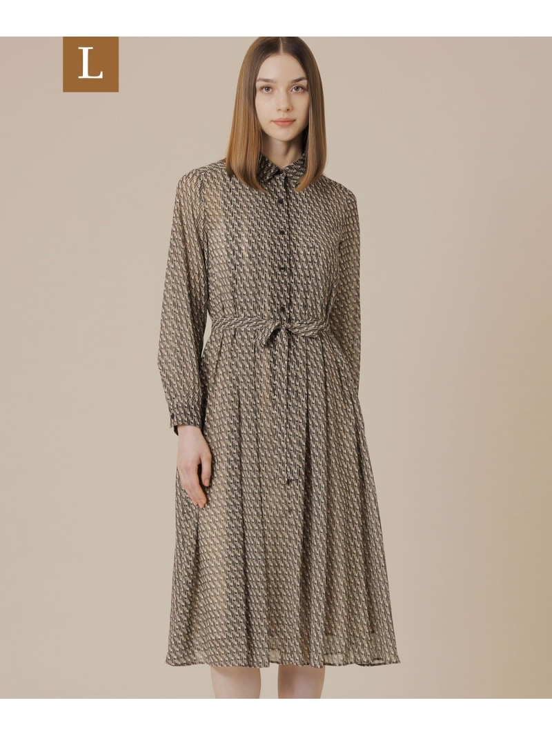 【SALE／30%OFF】【L】キューブプリントワンピース MACKINTOSH LONDON　(L Size) マッキントッシュ ロンドン ワンピース・ドレス ワンピース オレンジ グリーン ベージュ【RBA_E】【送料無料】[ Fashion]