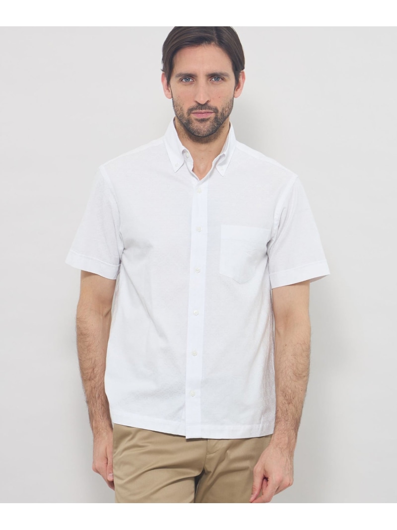 【WEB・一部店舗限定】アンドリュージャカード半袖釦ダウンシャツ MACKINTOSH LONDON マッキントッシュ ロンドン トップス シャツ・ブラウス ホワイト ピンク ブルー【送料無料】[ Fashion]
