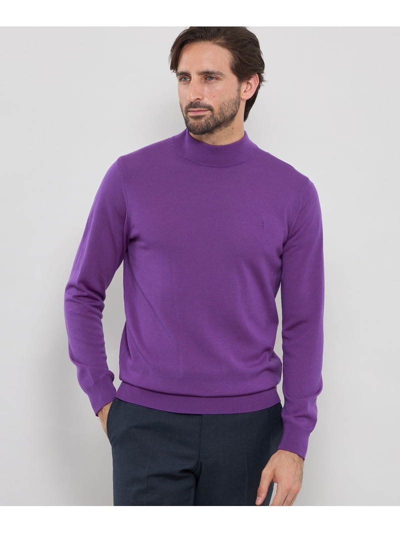 【SALE／30%OFF】14ゲージウォッシャブルウールモックネックニット MACKINTOSH LONDON マッキントッシュ ロンドン トップス ニット ブラック パープル ネイビー ブルー【RBA_E】【送料無料】[ Fashion]