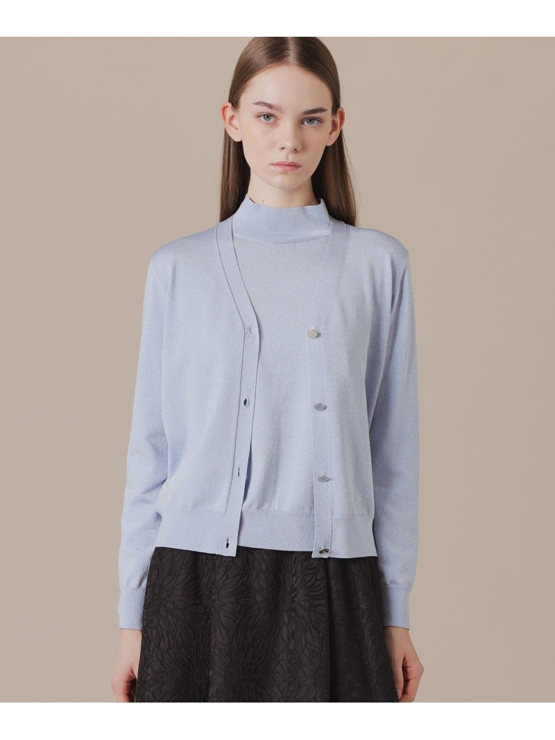 シルキーラメニットカーディガン MACKINTOSH LONDON マッキントッシュ ロンドン トップス ニット ブラック グレー ブルー【送料無料】[ Fashion]